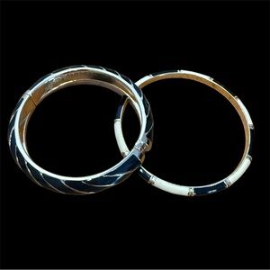 Bangle Bracelet Set Vintage Black And Gold